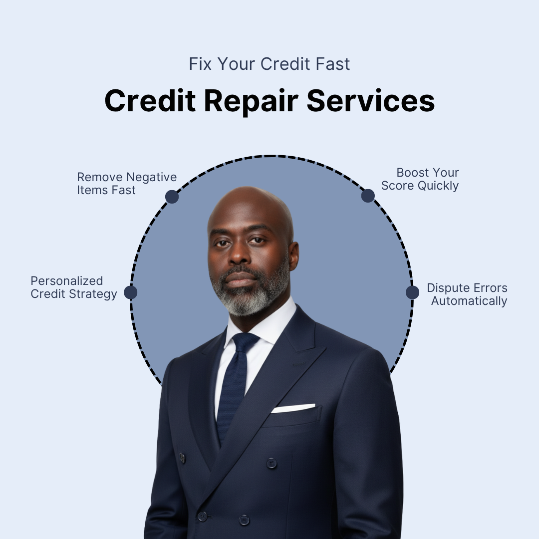 Credit Repair Services with 6 key features - Remove Negative Items Fast, Boost Your Score Quickly, Dispute Errors Automatically, Track Progress in Real Time, Improve Approval Odds, Personalized Credit Strategy